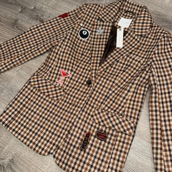 NWT AVEC LES FILLES ANTHROPOLOGIE PLAID PATCHWORK BLAZER XS - Picture 8 of 12